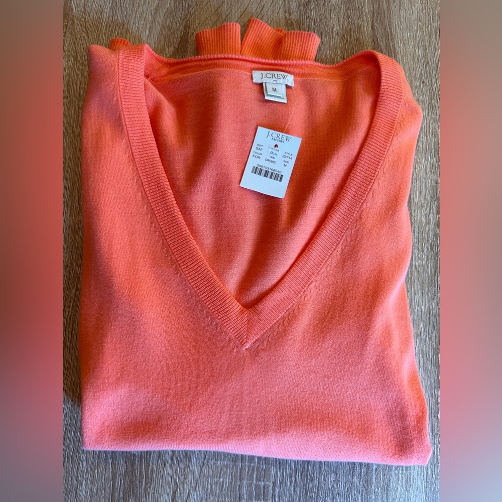New J.Crew bright peachy/coral sweater